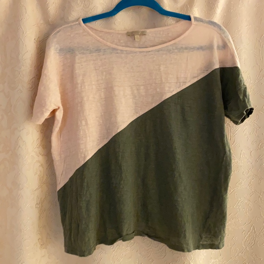 Bordeaux top olive/cream 1petite xs $12